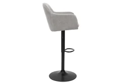Tabourets de bar réglables tissu effet velours gris et métal (lot de 2) AMIKA