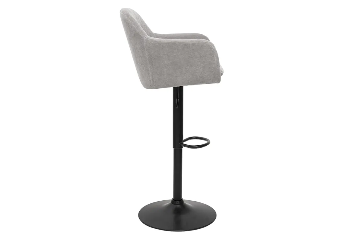 Tabourets de bar réglables tissu effet velours gris et métal (lot de 2) AMIKA