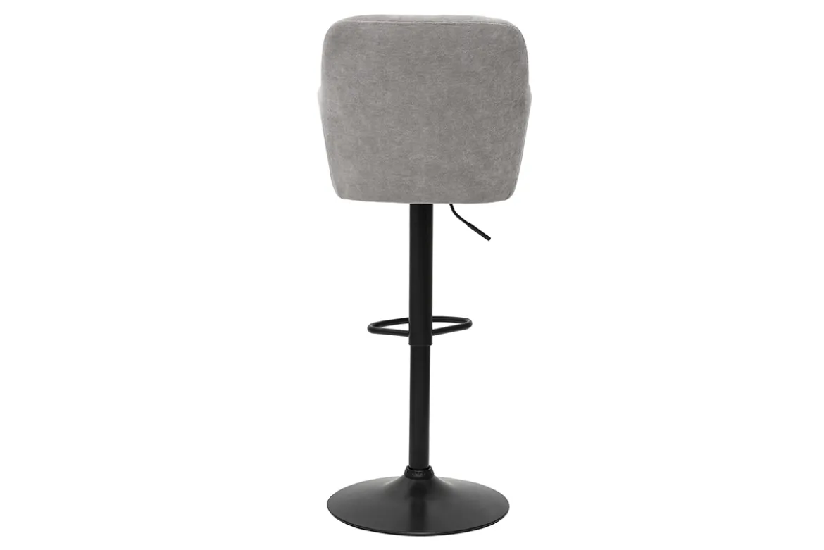 Tabourets de bar réglables tissu effet velours gris et métal (lot de 2) AMIKA