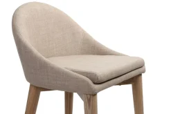 Tabourets de bar scandinaves en tissu beige et frêne massif H66 cm (lot de 2) DALIA