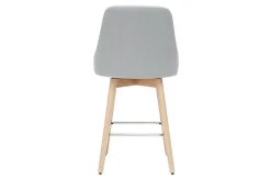Tabourets de bar scandinaves pivotants 360° en tissu gris clair et bois hêtre massif H65 cm (lot de 2) HASTA