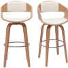 Tabourets de bar scandinaves pivotants 360° en bois clair H67.5 cm (lot de 2) GAO