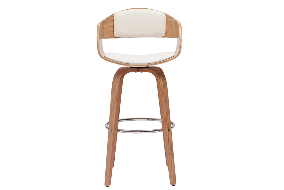 Tabourets de bar scandinaves pivotants 360° en bois clair H67.5 cm (lot de 2) GAO