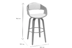 Tabourets de bar scandinaves pivotants 360° en bois clair H67.5 cm (lot de 2) GAO