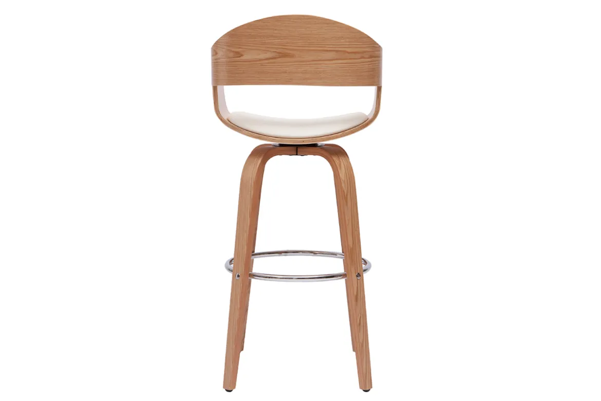 Tabourets de bar scandinaves pivotants 360° en bois clair H67.5 cm (lot de 2) GAO