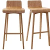 Tabourets de bar scandinaves en bois clair H75 cm (lot de 2) BALTIK