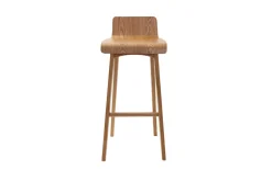 Tabourets de bar scandinaves en bois clair H75 cm (lot de 2) BALTIK