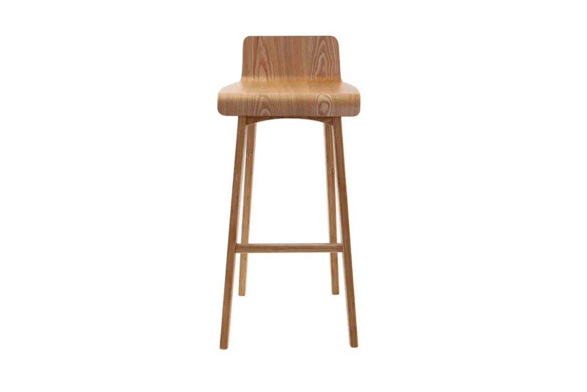 Tabourets de bar scandinaves en bois clair H75 cm (lot de 2) BALTIK