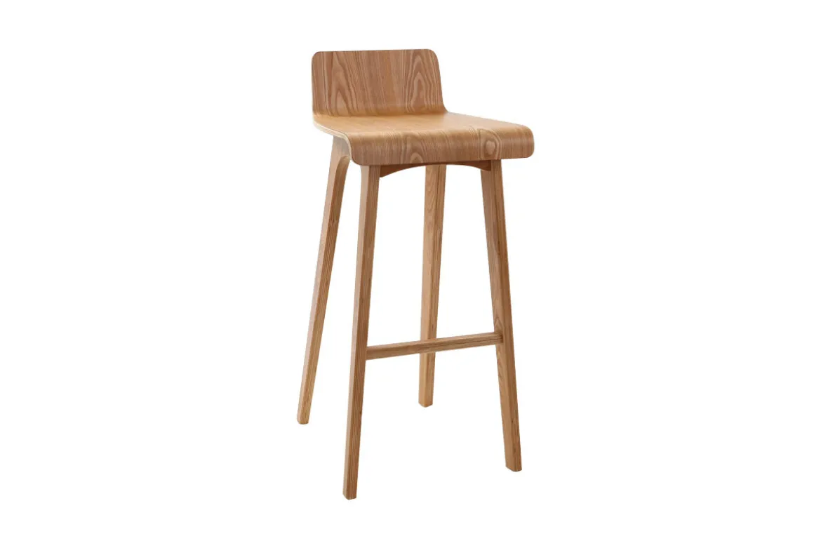 Tabourets de bar scandinaves en bois clair H75 cm (lot de 2) BALTIK