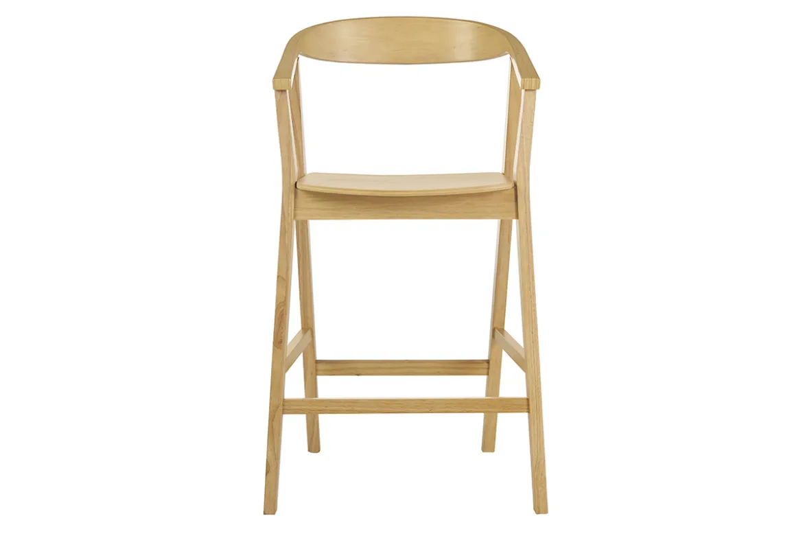Tabourets de bar scandinaves en bois clair H66.5 cm (lot de 2) BAHIA
