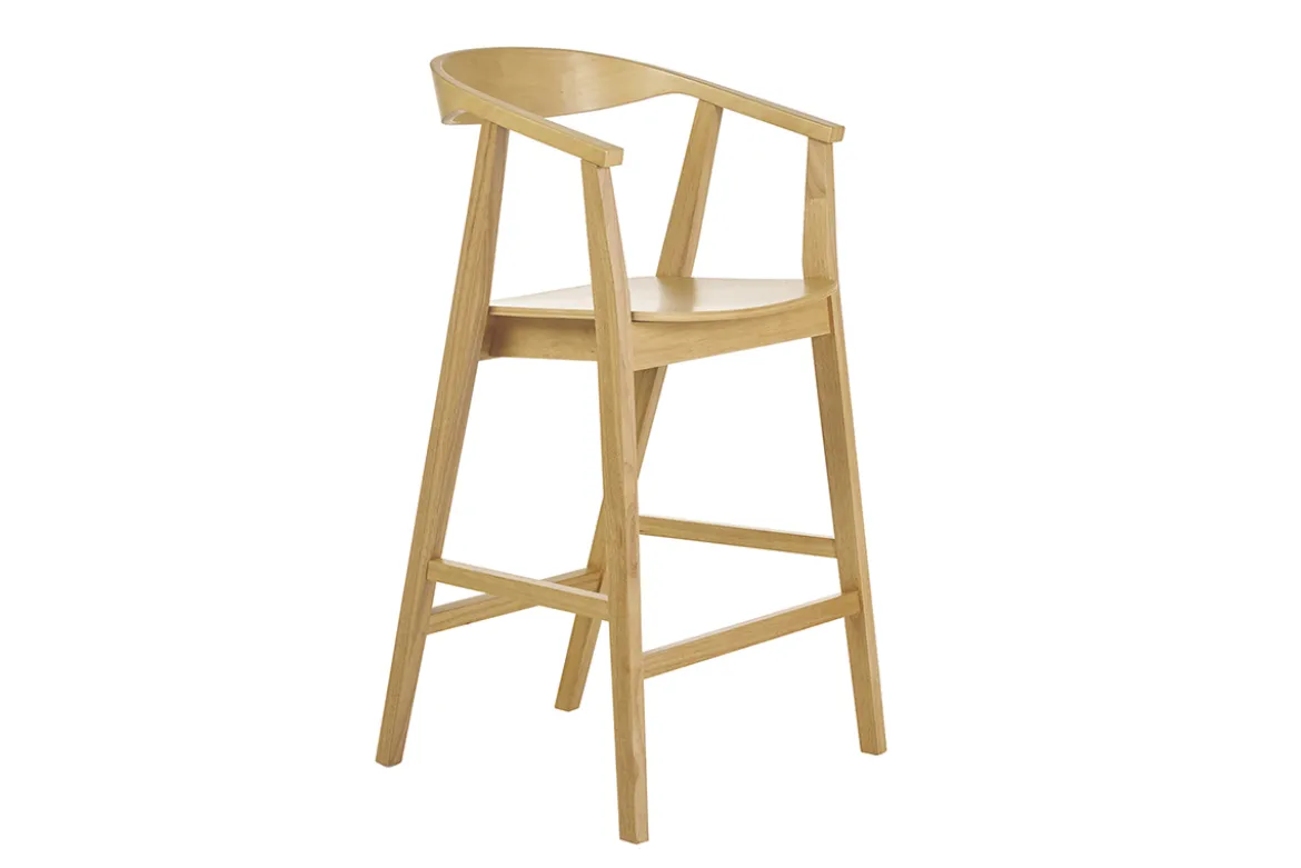 Tabourets de bar scandinaves en bois clair H66.5 cm (lot de 2) BAHIA