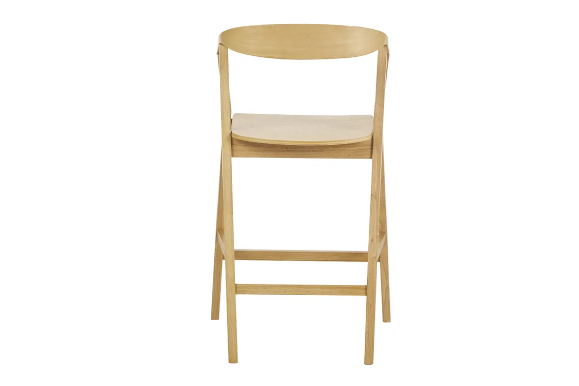 Tabourets de bar scandinaves en bois clair H66.5 cm (lot de 2) BAHIA
