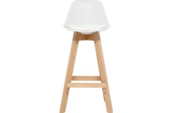 Tabourets de bar scandinaves blanc et bois 65 cm (lot de 2) MINI PAULINE