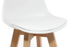 Tabourets de bar scandinaves blanc et bois 65 cm (lot de 2) MINI PAULINE