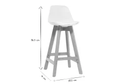 Tabourets de bar scandinaves blanc et bois 65 cm (lot de 2) MINI PAULINE