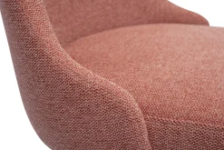 Tabourets de bar scandinaves pivotants 360° en tissu effet velours texturé terracotta et bois hêtre massif H65 cm (lot de 2) HASTA