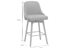 Tabourets de bar scandinaves pivotants 360° en tissu effet velours texturé terracotta et bois hêtre massif H65 cm (lot de 2) HASTA