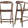 Tabourets de bar scandinaves en bois foncé H66.5 cm (lot de 2) BAHIA