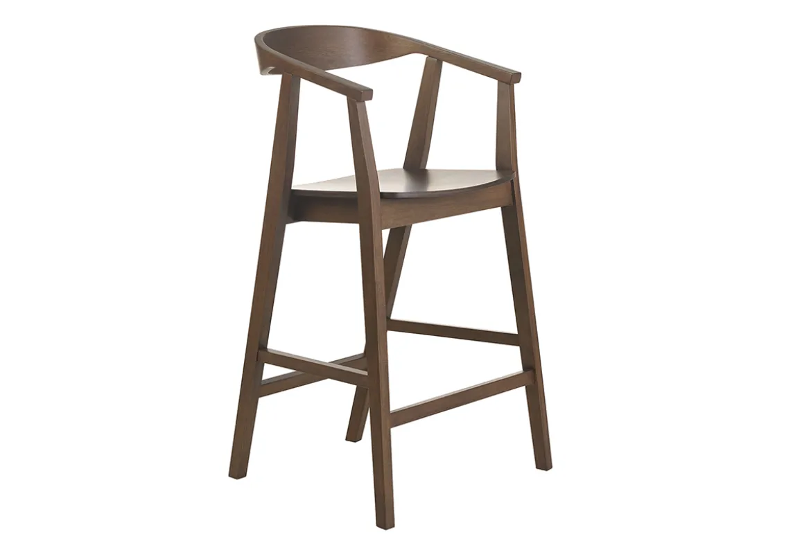 Tabourets de bar scandinaves en bois foncé H66.5 cm (lot de 2) BAHIA