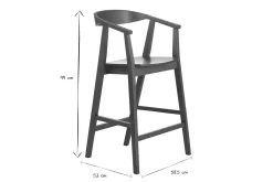 Tabourets de bar scandinaves en bois foncé H66.5 cm (lot de 2) BAHIA