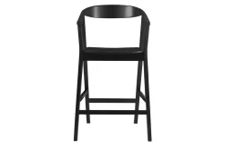 Tabourets de bar scandinaves en bois noir H66.5 cm (lot de 2) BAHIA