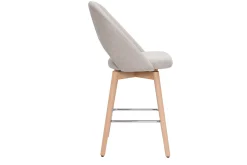 Tabourets de bar scandinaves tissu effet velours texturé beige et hévéa massif 65 cm (lot de 2) COSETTE