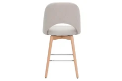 Tabourets de bar scandinaves tissu effet velours texturé beige et hévéa massif 65 cm (lot de 2) COSETTE