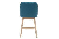 Tabourets de bar scandinaves bleu canard et bois H65 cm (lot de 2) BALTIK