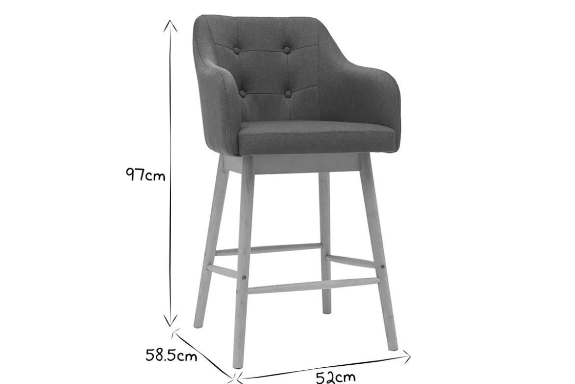 Tabourets de bar scandinaves bleu canard et bois H65 cm (lot de 2) BALTIK