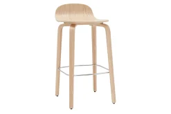 Tabourets de bar scandinaves bois chêne H68 cm (lot de 2) OBRA