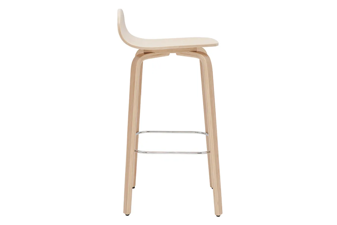 Tabourets de bar scandinaves bois chêne H68 cm (lot de 2) OBRA