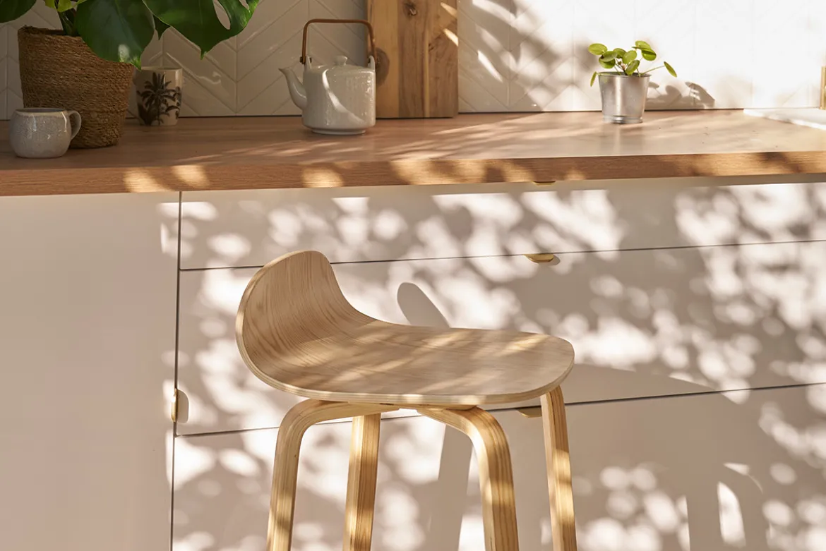 Tabourets de bar scandinaves bois chêne H68 cm (lot de 2) OBRA