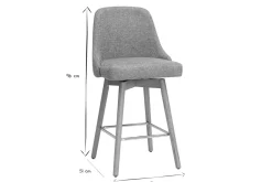 Tabourets de bar scandinaves pivotants 360° en tissu effet velours texturé vert céladon et bois hêtre massif H65 cm (lot de 2) HASTA