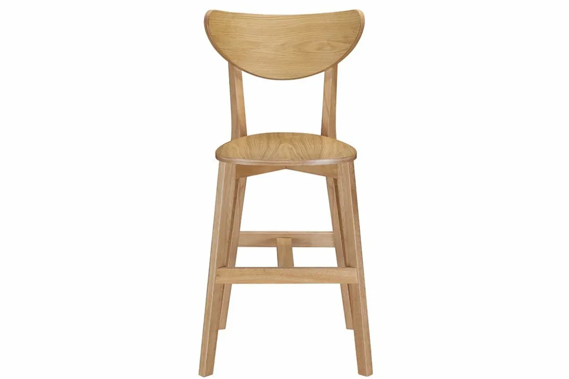 Tabourets de bar scandinaves finition chêne H65 cm (lot de 2) LEENA