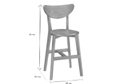 Tabourets de bar scandinaves finition chêne H65 cm (lot de 2) LEENA