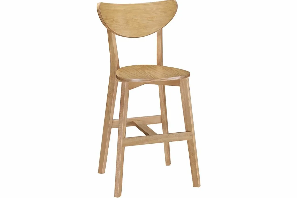 Tabourets de bar scandinaves finition chêne H65 cm (lot de 2) LEENA