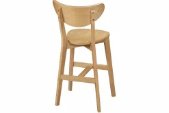 Tabourets de bar scandinaves finition chêne H65 cm (lot de 2) LEENA