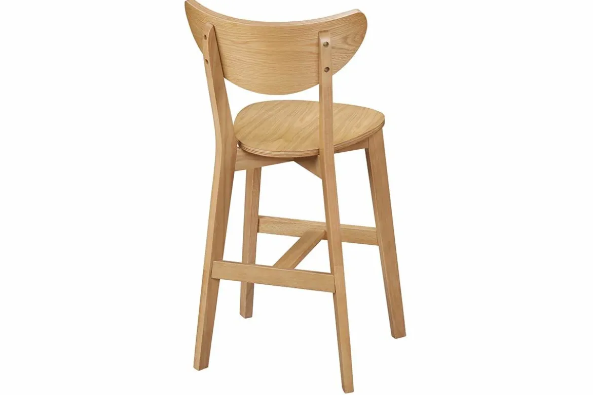 Tabourets de bar scandinaves finition chêne H65 cm (lot de 2) LEENA
