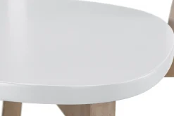 Tabourets de bar scandinaves blanc et bois H65 cm (lot de 2) LEENA