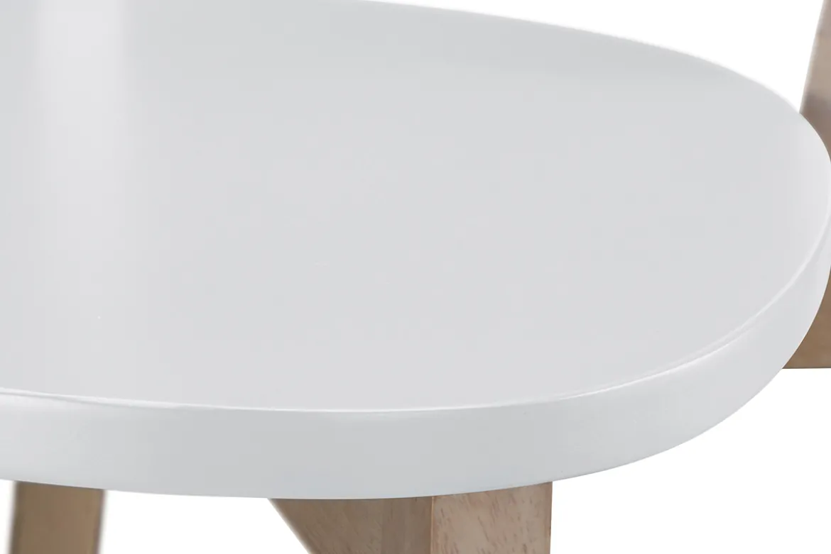 Tabourets de bar scandinaves blanc et bois H65 cm (lot de 2) LEENA