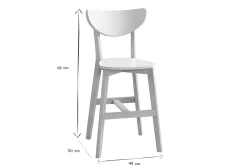Tabourets de bar scandinaves blanc et bois H65 cm (lot de 2) LEENA