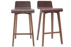 Tabourets de bar scandinaves noyer H65 cm (lot de 2) BALTIK
