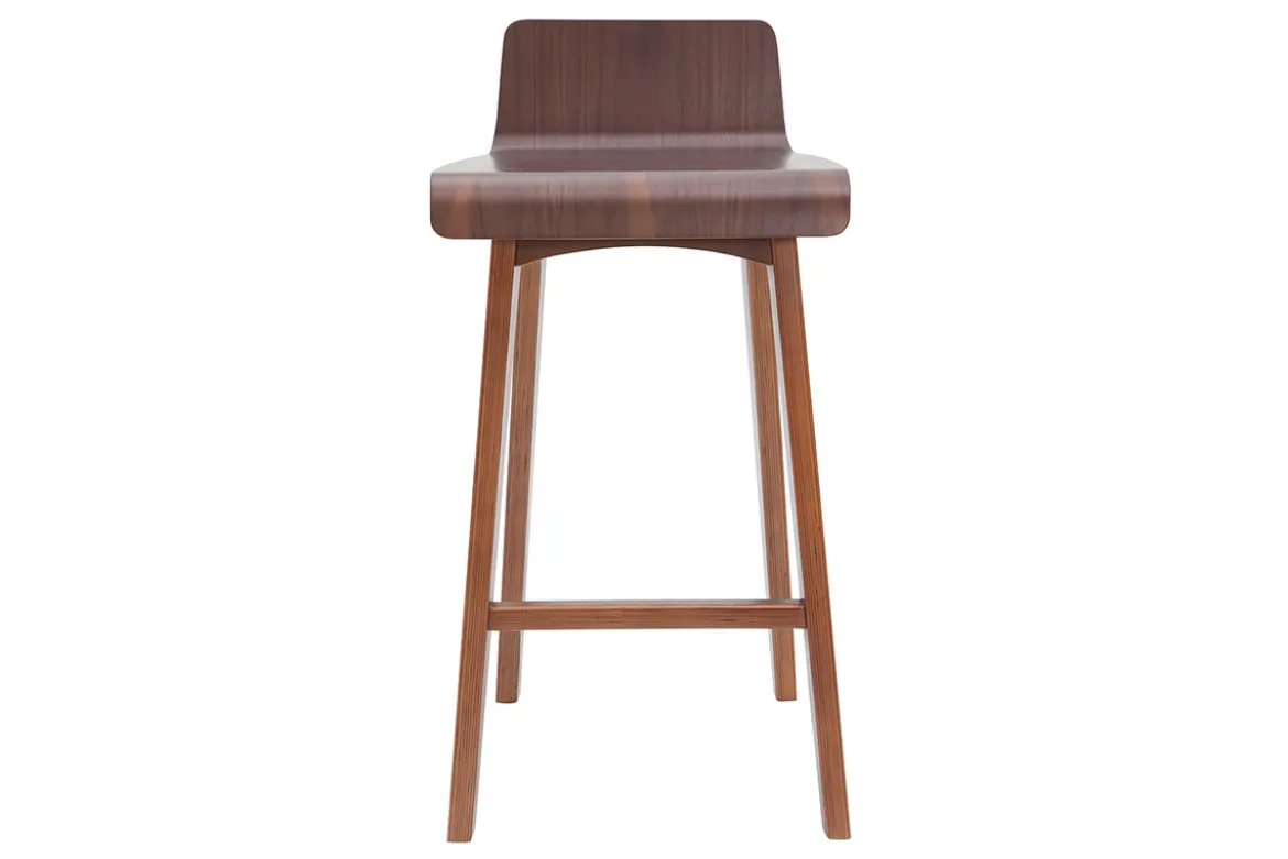 Tabourets de bar scandinaves noyer H65 cm (lot de 2) BALTIK