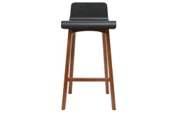 Tabourets de bar scandinaves noyer et noir H65 cm (lot de 2) BALTIK