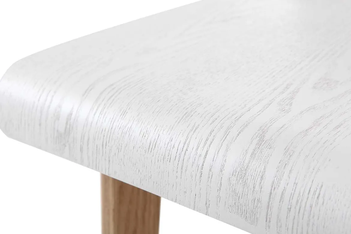 Tabourets de bar scandinaves blancs et bois clair H75 cm (lot de 2) BALTIK