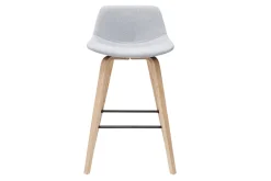 Tabourets de bar scandinaves gris clair et bois H65 cm (lot de 2) NONIE