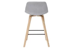 Tabourets de bar scandinaves gris clair et bois H65 cm (lot de 2) NONIE
