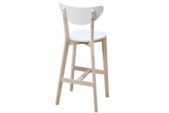 Tabourets de bar scandinaves blanc et bois 75 cm (lot de 2) LEENA
