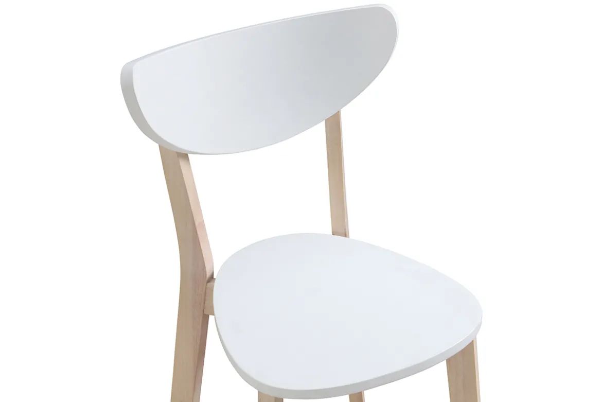 Tabourets de bar scandinaves blanc et bois 75 cm (lot de 2) LEENA