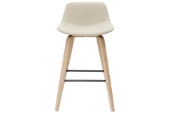 Tabourets de bar scandinaves beige et bois clair H65 cm (lot de 2) NONIE
